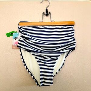 Nani Woman’s Coastal Stripe Rouge 
High-Waisted Bikini Bottom Size XS